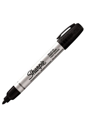 Sharpie Markers - Metal Barrel (1.5mm) Bullet Tip: Black (Box of 12)