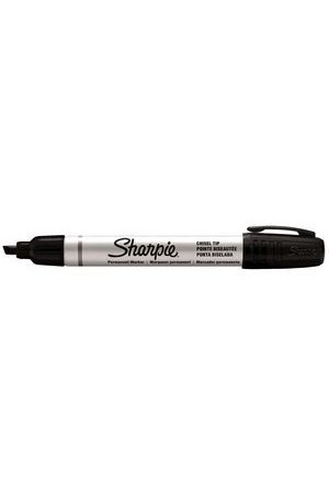 Sharpie Markers - Metal Barrel (2.5mm) Chisel Tip: Black (Box of 12)