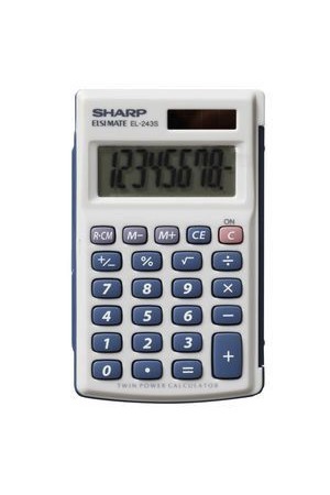 Sharp Calculator - El243S 8 Digit (Dual Power Hard Cover)