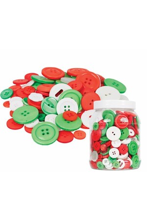 Basics - Buttons: Christmas Colours (Tub of 600g)