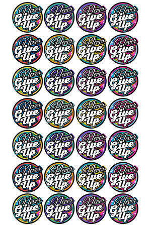 Never Give Up Stickers
