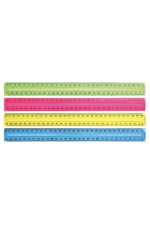 Sovereign Ruler - 30cm: Clear Plastic Tinted (Box of 25)