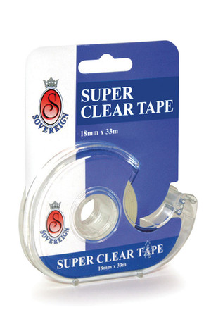 Sovereign Tape - Super Clear (18mmx33m): On Dispenser (Box of 12)
