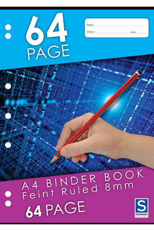 Sovereign Binder Book (A4) - 8mm Ruled: 64 Pages (Pack of 20)