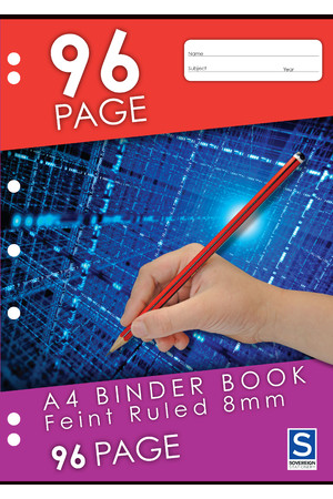 Sovereign Binder Book (A4) - 8mm Ruled: 96 Pages (Pack of 10)