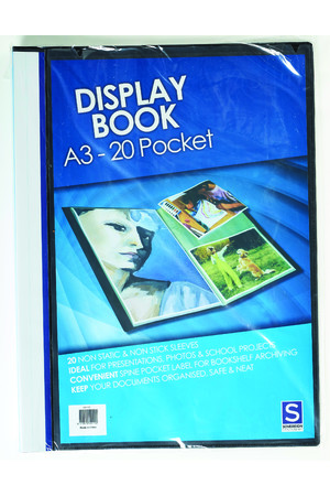 Sovereign Display Book (A3) - Insert Cover Black (20 Pocket)