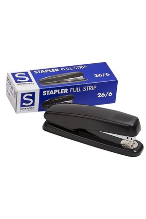 Sovereign Stapler - 26/6 Full Strip: Black