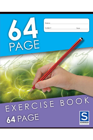 Sovereign Exercise Book (225x175mm) - 8mm Ruled: 64 Pages (Pack of 20)