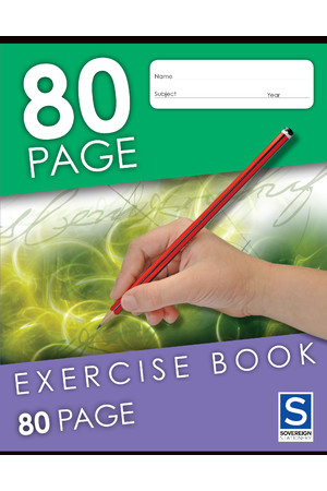 Sovereign Exercise Book (225x175mm) - 8mm Ruled: 80 Pages (Pack of 10)