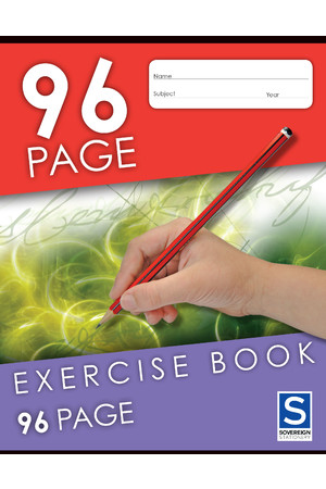 Sovereign Exercise Book (225x175mm) - 8mm Ruled: 96 Pages (Pack of 10)