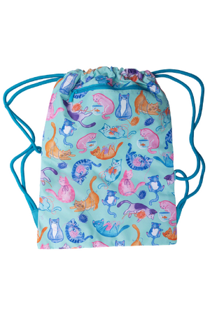 Big Drawstring Bag - Crazy Cats