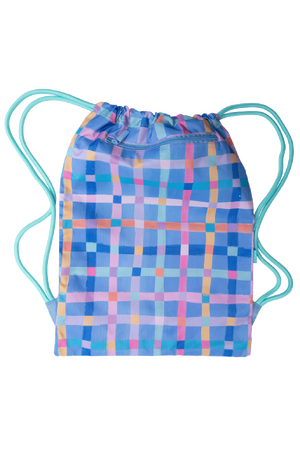 Big Drawstring Bag - Pastel Plaid