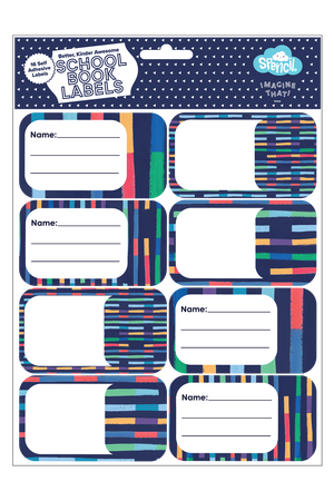 Book Labels - Bright Stripes