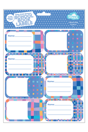Book Labels - Pastel Plaid