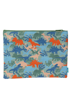 A4 Twin Zip Pencil Case  - Dinosaur Safari