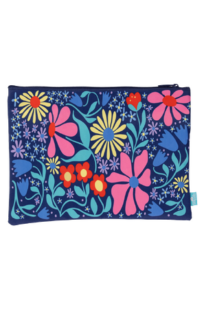 A4 Twin Zip Pencil Case - Flower Fun