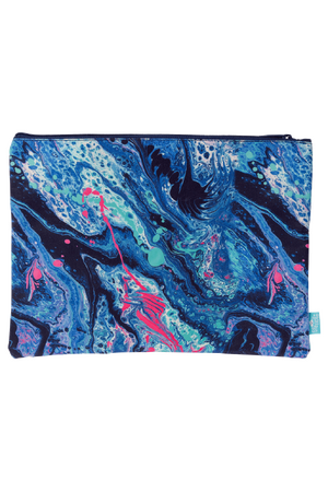 A4 Twin Zip Pencil Case - Liquid Marble