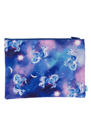 A4 Twin Zip Pencil Case - Moonlit Unicorn