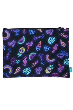 A4 Twin Zip Pencil Case - Neon Party