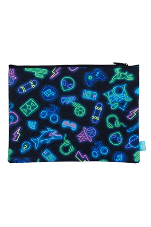 A4 Twin Zip Pencil Case - Neon Life