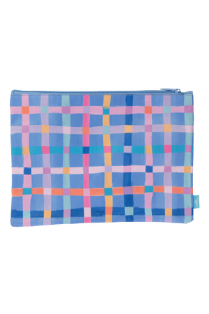 A4 Twin Zip Pencil Case - Pastel Plaid