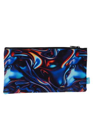 Twin Zip Pencil Case - Metallic Waves