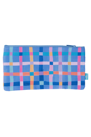 Twin Zip Pencil Case - Pastel Plaid
