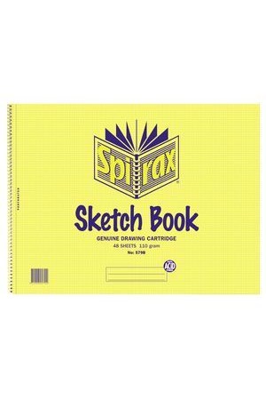 Spirax Sketch Book 579B - 272x360mm: 96 Pages (Pack of 10)