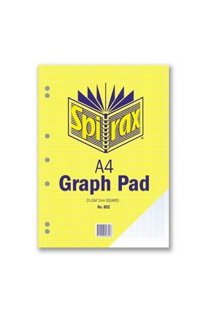 Spirax Graph Pad 802 (A4) - 2mm: 25 Leaf (Pack of 10)