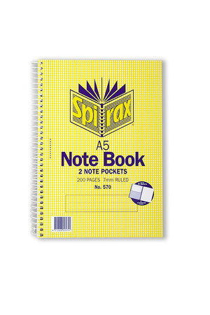 Spirax Notebook 570 - A5 Side Opening: 200 Pages (Pack of 5)