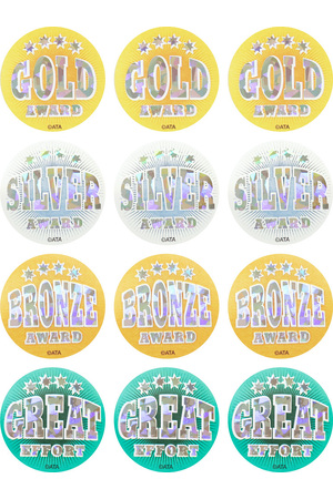 Holographic Event Medal Stickers - Pack of 96