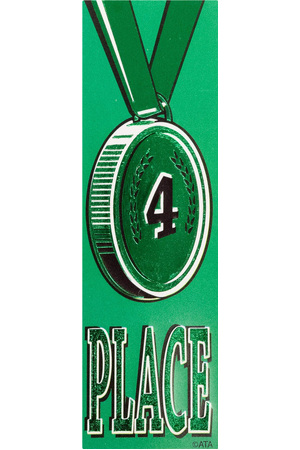 Vinyl Medal Ribbons (Self-Adhesive) - Green 4: Pack of 20