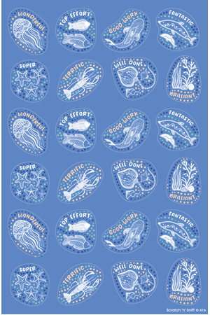 Wonderlands: Sea - Coconut Scented Merit Stickers (Pack of 72)