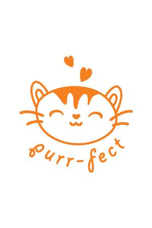 Purr-fect (Cat) - Playful Puns Merit Stamp
