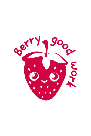 Berry Good Work - Playful Puns Merit Stamp