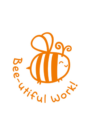 Bee-utiful Work - Playful Puns Merit Stamp