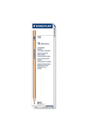 Staedtler Natural Lead Pencil - 130: 2B (Box of 12)