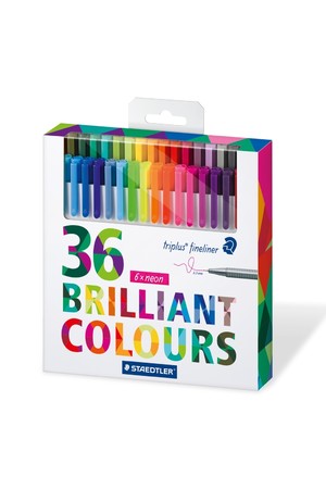 Staedtler Triplus Fineliner Pen - Brilliant Colours: Pack of 36