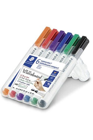 Staedtler Whiteboard Marker 341 - Compact Assorted (Wallet of 6)