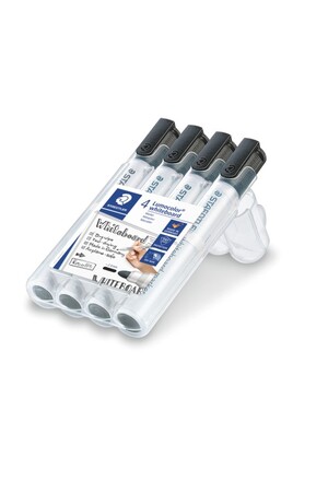 Staedtler Whiteboard Marker 351 - Bullet: Black (Pack of 4)