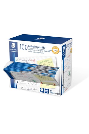 Staedtler Pen - Ballpoint Stick 430: Medium Blue (Box of 100)