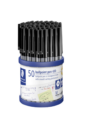 Staedtler Ballpoint Pen - Stick 430: Medium Black (Cup of 50)