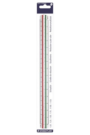 Ruler Scale Staedtler Triangular Din 1:20, 25, 50, 75, 100, 125
