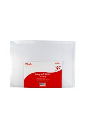 Stat Document Wallet - Foolscap Polypropylene (PP) With Gusset: Clear (Pack of 10)