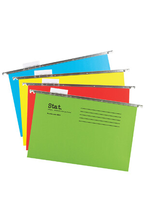 Stat Suspension File - Foolscap Inc Index & Insert Paper Assorted Colours Pk20