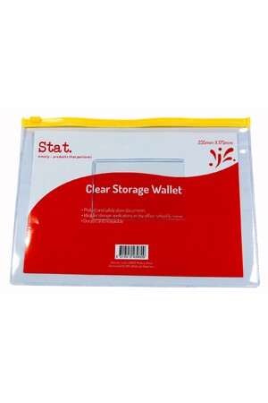 Stat Clear Storage Wallet: 235x175mm - Transparent