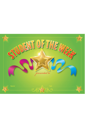 Student of The Week Merit Certificate - Pack of 35 (Previous Design)
