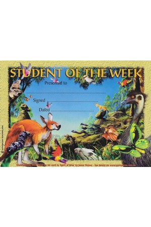 Student of the Week Australian Animals Merit Certificate - Pack of 20 Cards (Previous Design)