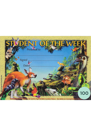 Student of the Week Australian Animals Merit Certificate - Pack of 100 Cards (Previous Design)