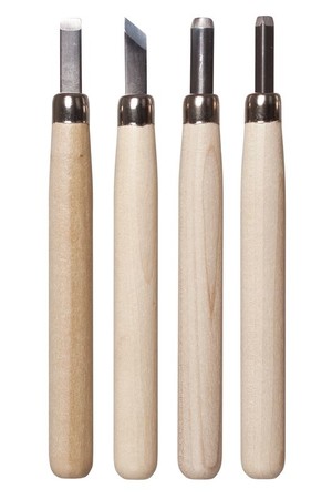 Deluxe Lino & Wood Carving Tools - Set of 4